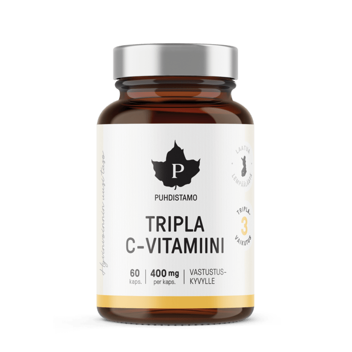 Puhdistamo Tripla C-Vitamiini 400 mg 60 kaps. - Sinunapteekki.fi