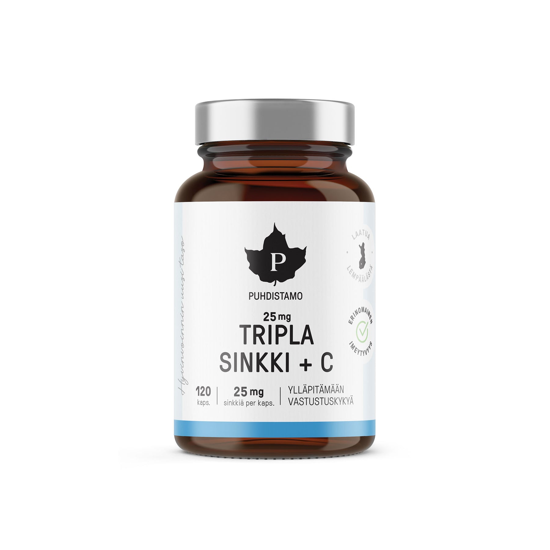 Puhdistamo Tripla Sinkki + C 25 mg 120 kaps.