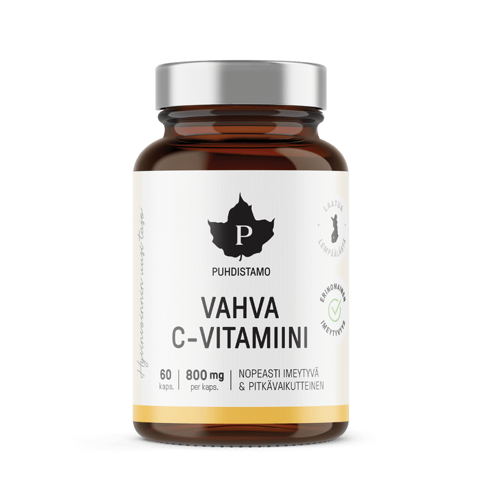 Puhdistamo Vahva C-Vitamiini 800 mg 60 kaps. - Sinunapteekki.fi