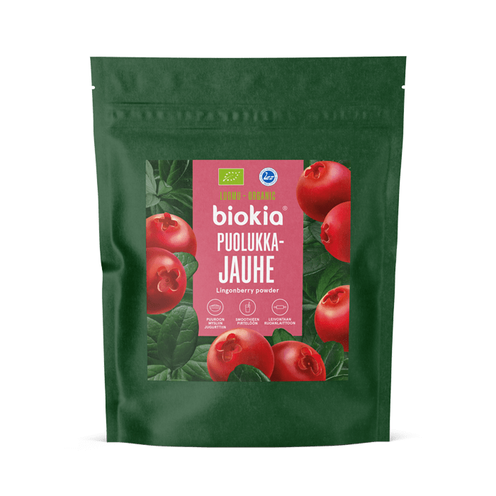 Biokia Luomu Puolukkajauhe 150 g - Sinunapteekki.fi