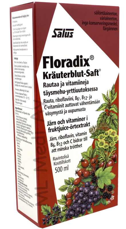 Floradix Rauta ja Vitamiinivalmiste 500 ml.