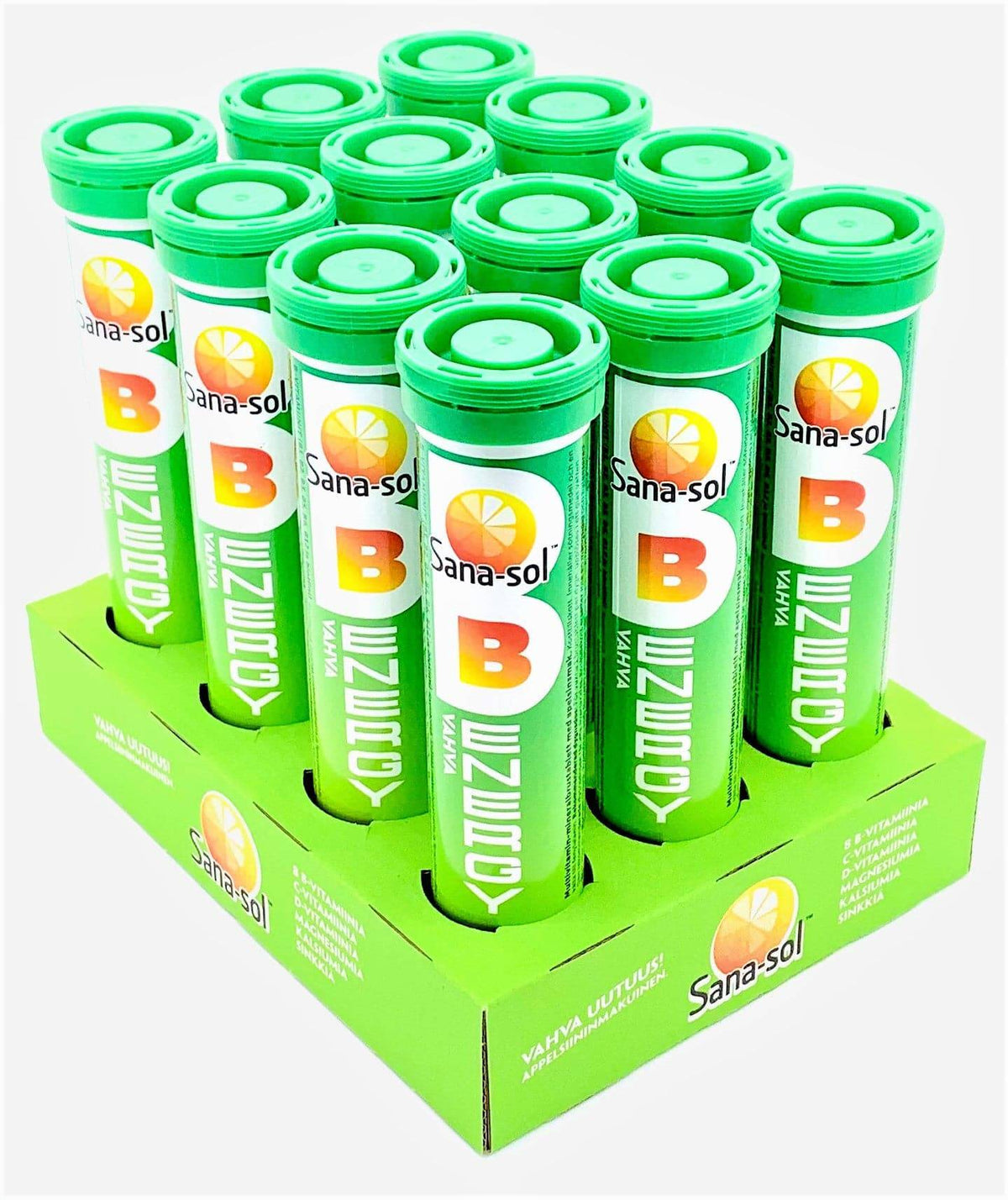 Sana-sol B-Energy Appelsiini - TUKKUPAKKAUS 12x15 poretabl. - Sinunapteekki.fi