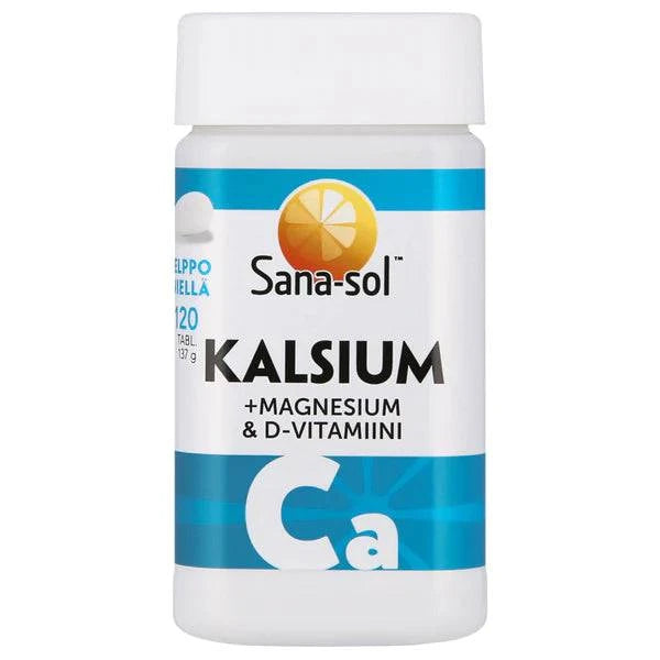 Sana-sol Kalsium + Magnesium & D-vitamiini 120 tabl. - Sinunapteekki.fi