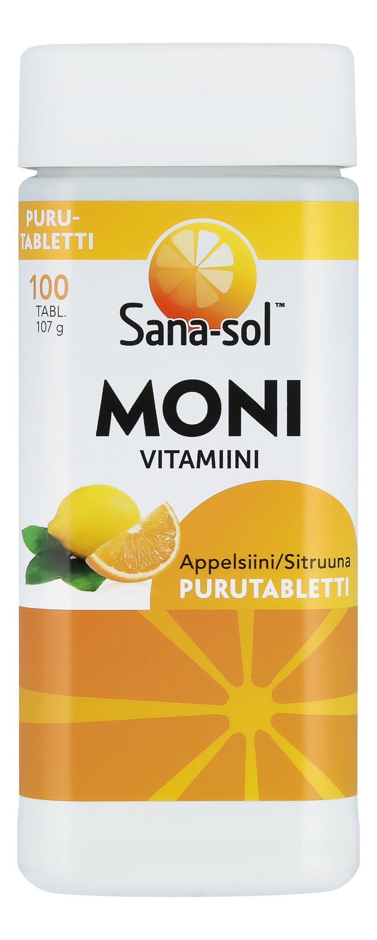 Sana-sol Monivitamiini Appelsiini 100 purutablettia - Sinunapteekki.fi