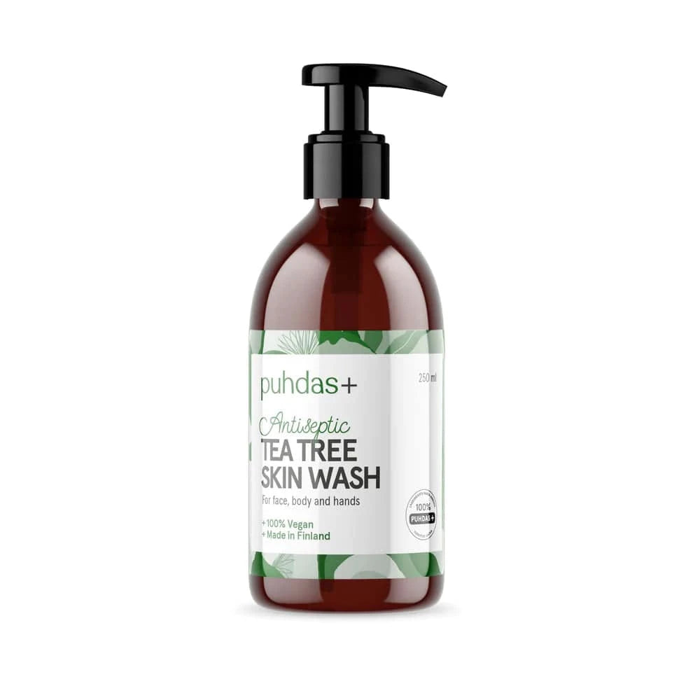Puhdas+ Antiseptic Tea Tree Skin Wash - Teepuusaippua 250 ml - Sinunapteekki.fi