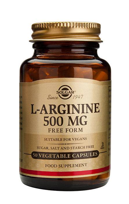 Solgar L-Arginine 500 mg - aminohappovalmiste 50 kaps. - Sinunapteekki.fi