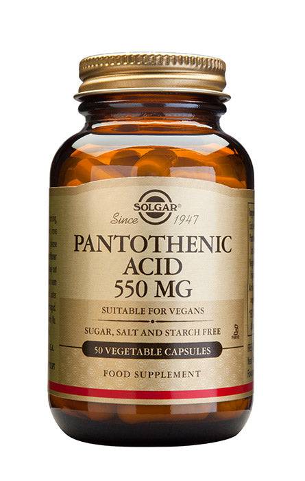 Solgar Pantothenic Acid 550 mg - B-Vitamiinivalmiste 50 kaps. - Sinunapteekki.fi