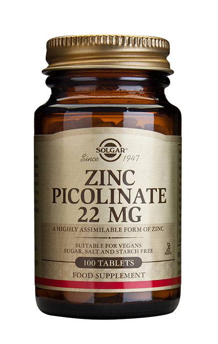 Solgar Zink Picolinate 22mg - Sinkkipikolinaatti - 100 tabl. - Sinunapteekki.fi