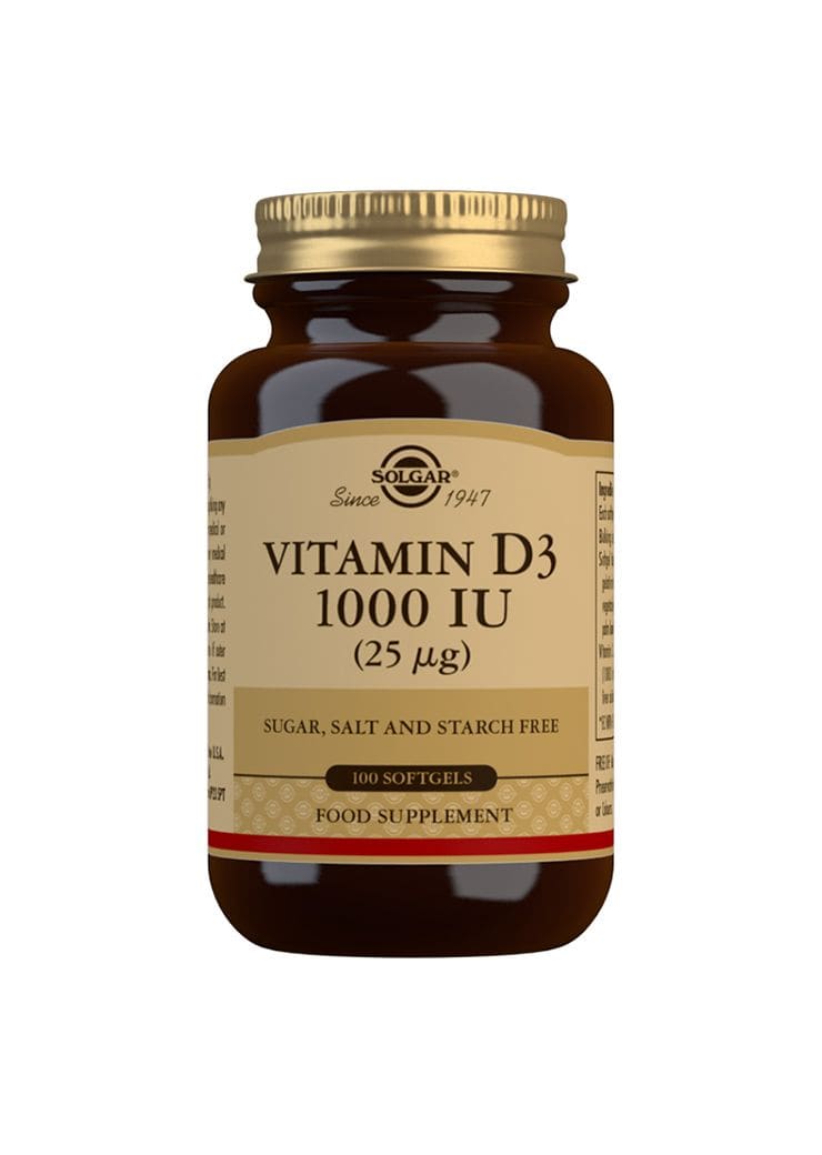 Solgar Vitamin D3 1000 IU 25 µg - D3-vitamiini 100 kaps. - Sinunapteekki.fi