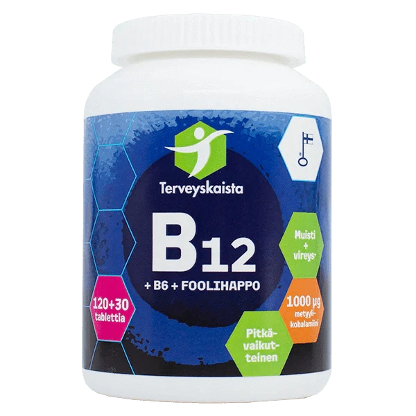 Terveyskaista B12 + B6 + Foolihappo 150 tabl. - Sinunapteekki.fi