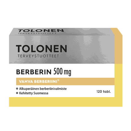 Tolonen Berberin 500 mg 120 tabl. - huom. päiväys 04/2024