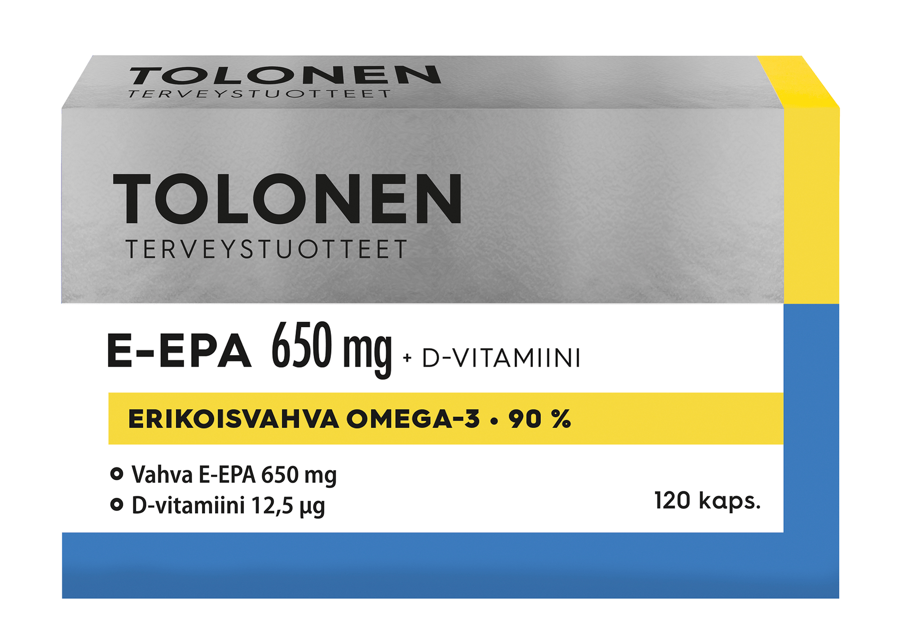 Tolonen E-EPA 650 mg + D-vitamiini 120 kaps. - Päiväys 08/2024