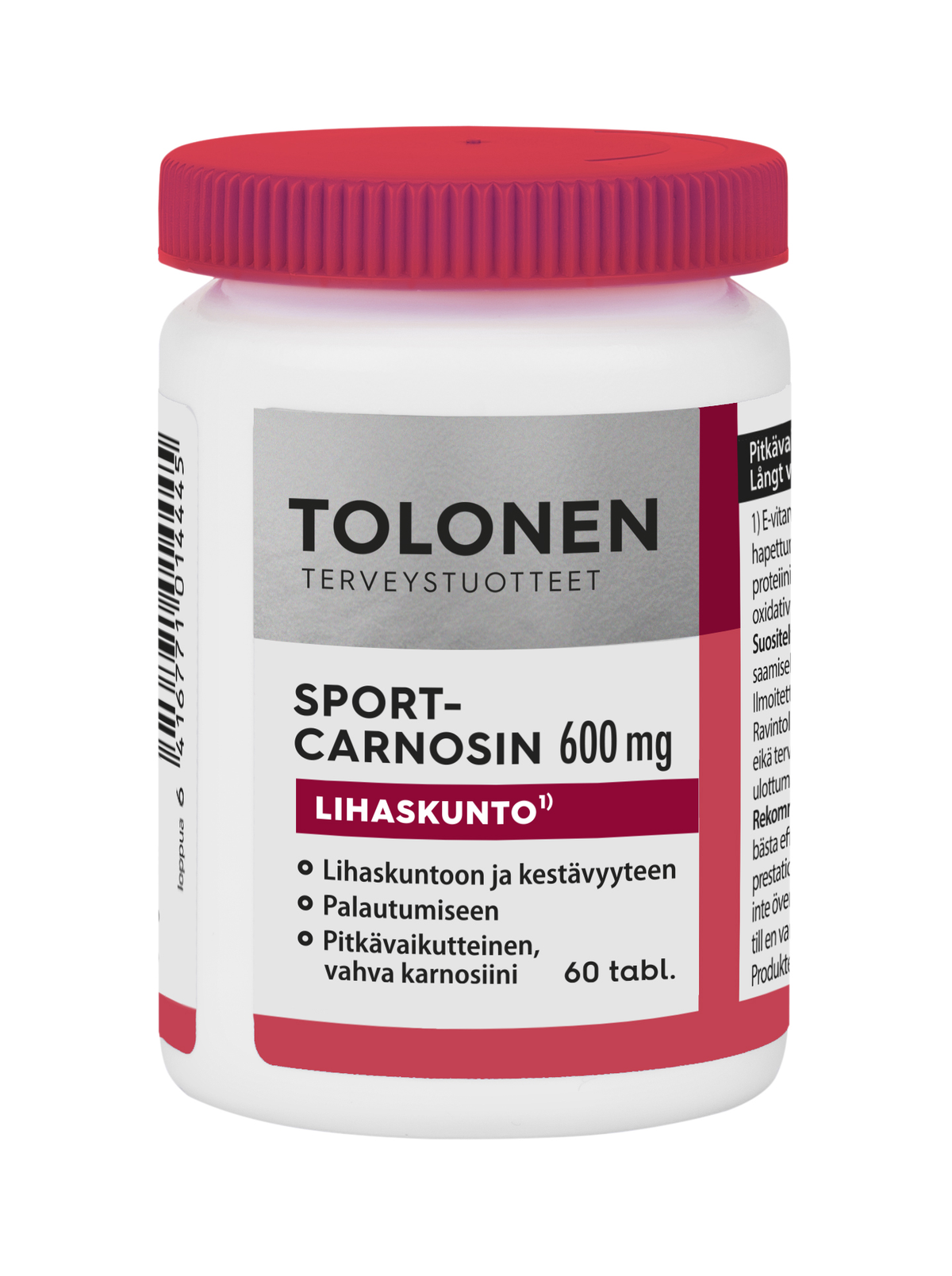 Tolonen Sport-Carnosin 600 mg 60 tabl. - Päiväys 10/2024