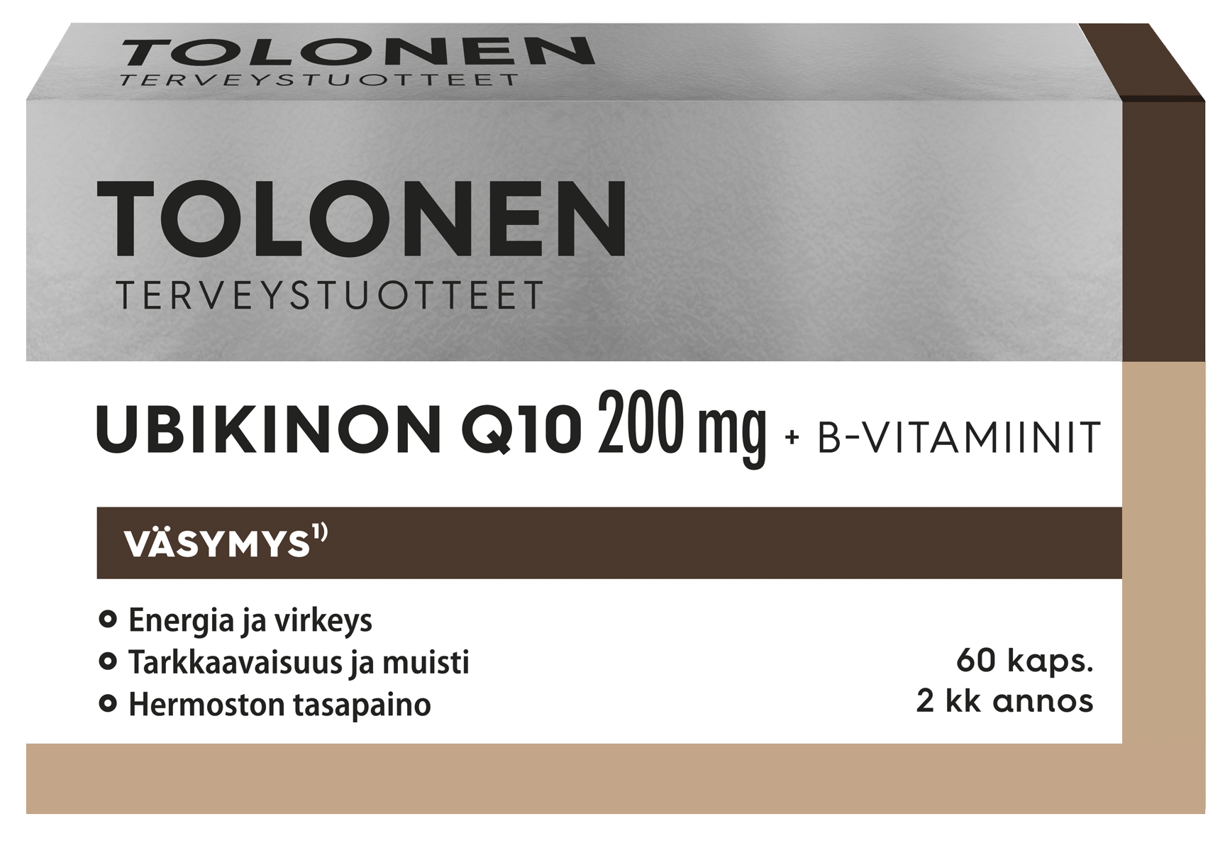 Tolonen Ubikinon Q10 200 mg + B-vitamiinit 60 kaps. - Päiväys 31/05/2024