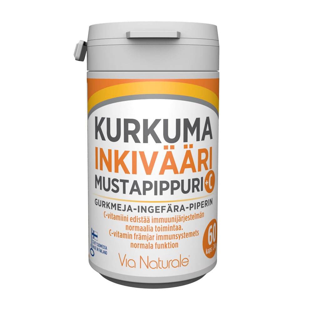 Kurkuma Inkivääri-Mustapippuri + C 60 kaps.