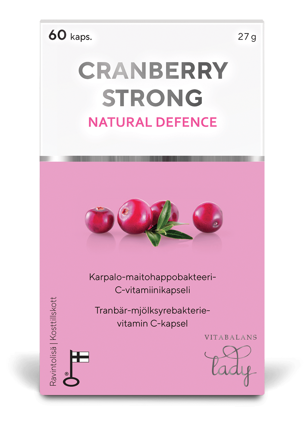 Cranberry Strong - Karpalo- Maitohappobakteeri- C-vitamiinivalmiste 60 kaps. - Sinunapteekki.fi