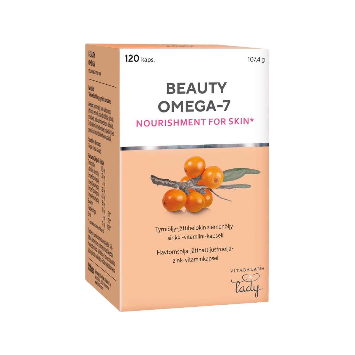Beauty Omega-7 120 kaps. - Päiväys 11/2024