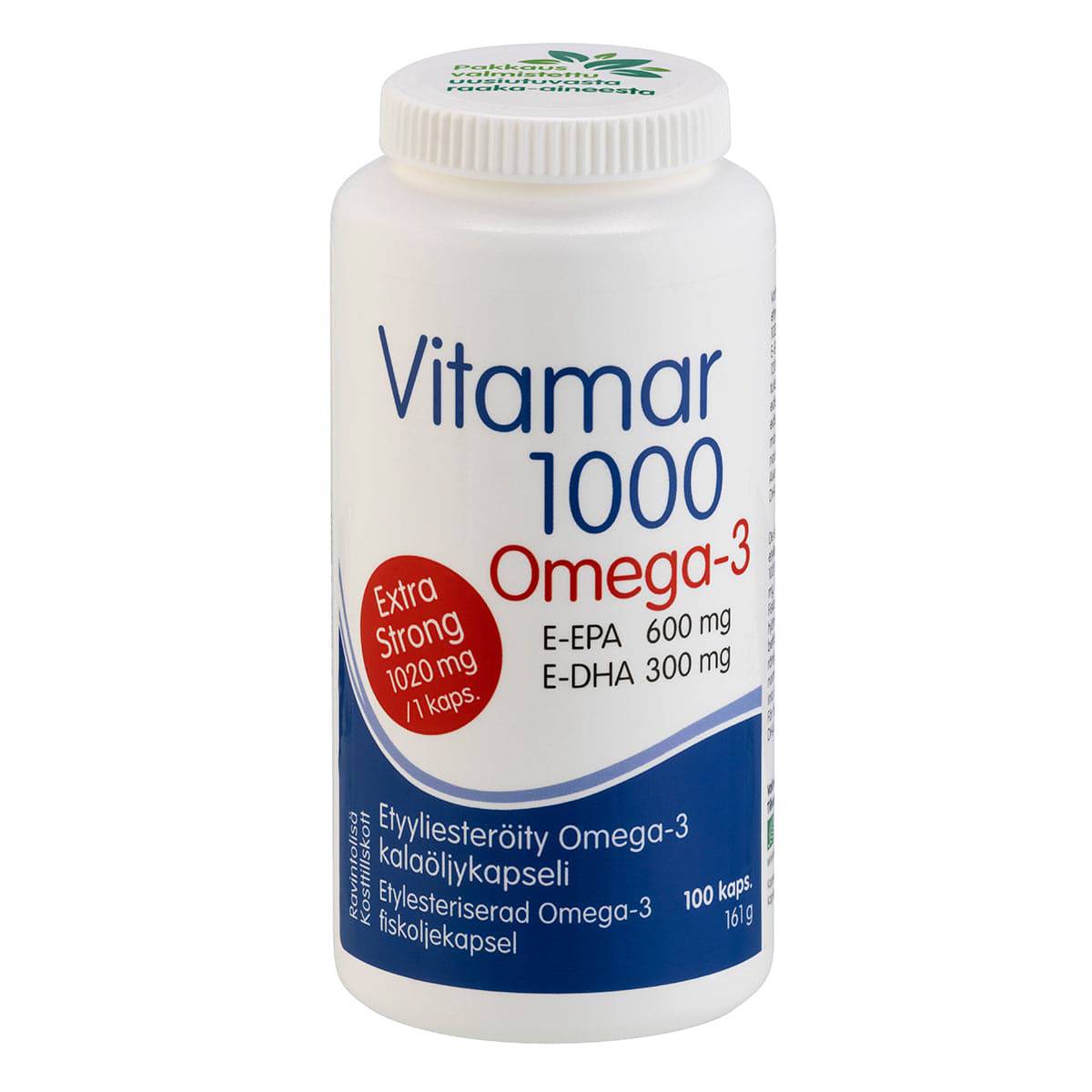 Vitamar 1000 Omega-3 kalaöljy 100 kaps. - Sinunapteekki.fi