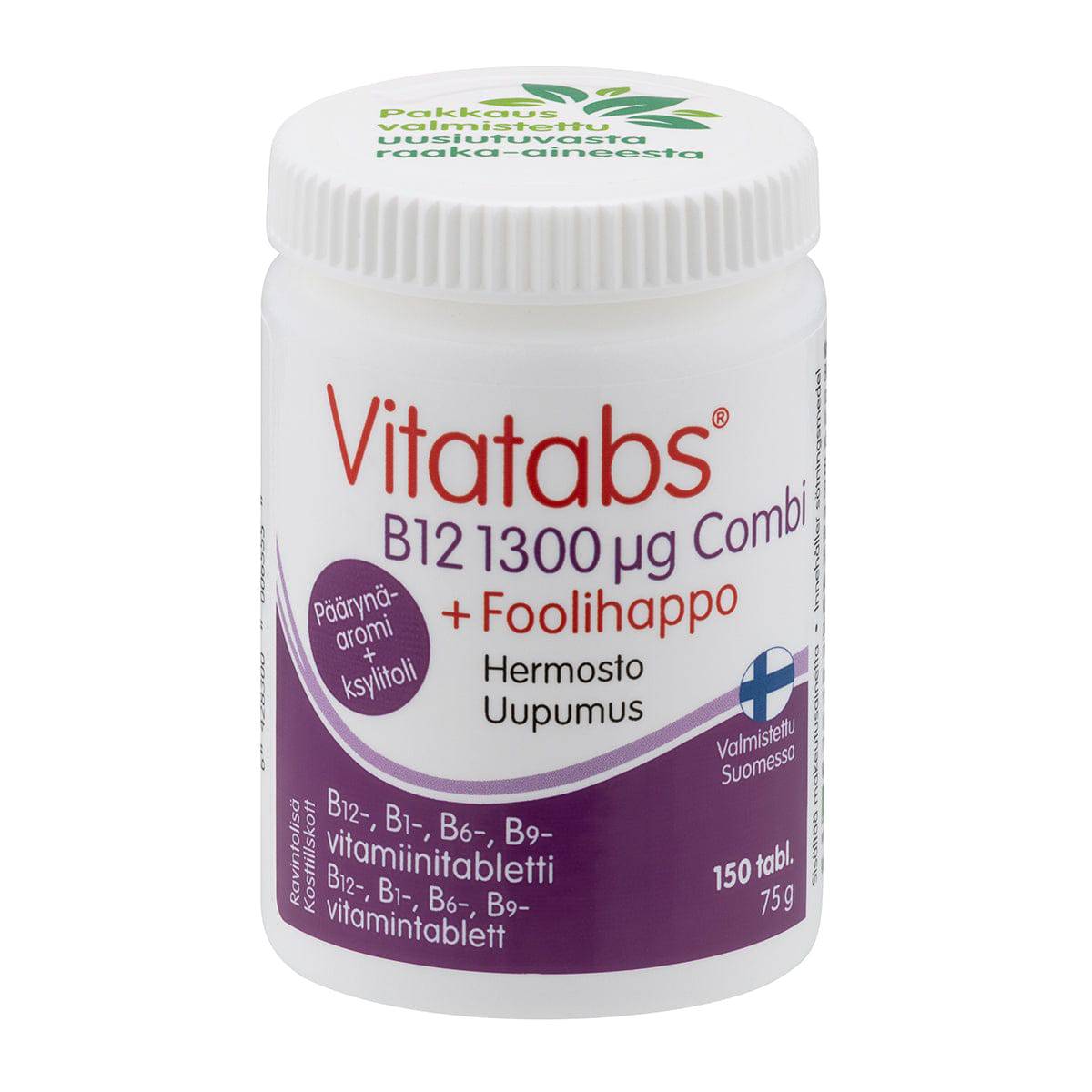 Vitatabs B12 1300 µg Combi + Foolihappo 150 tabl. - Sinunapteekki.fi