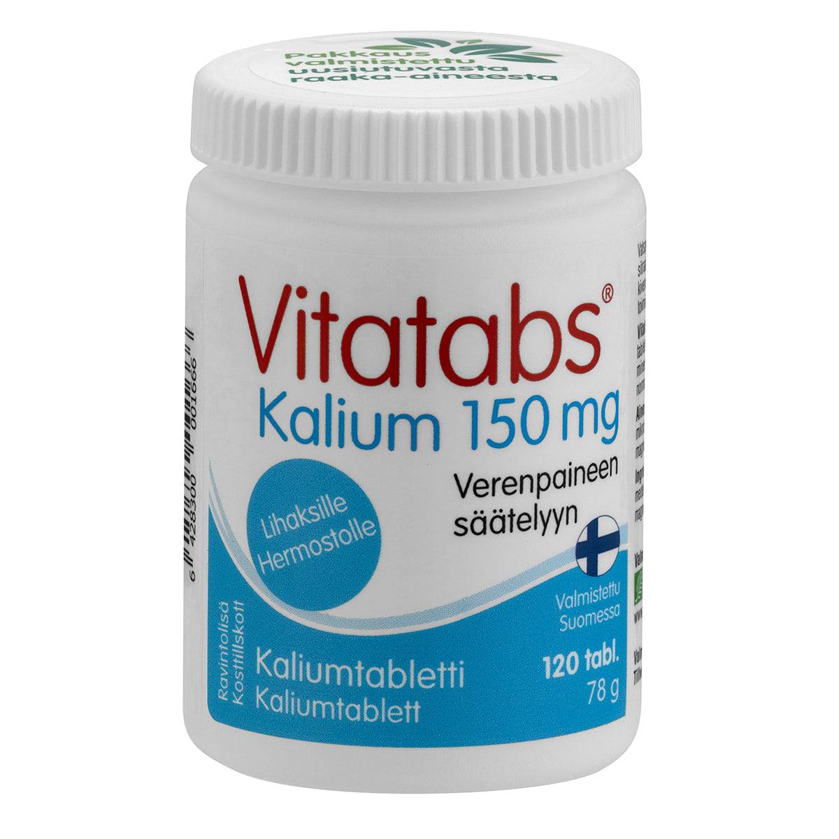 Vitatabs Kalium 150 mg 120 tabl. - Sinunapteekki.fi