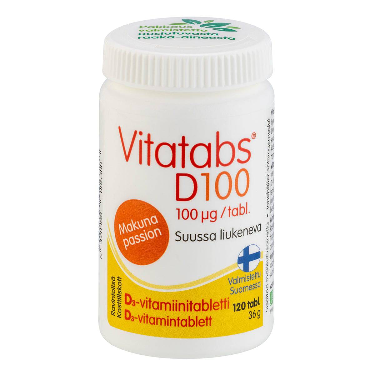 Vitatabs D 100 µg - Passioninmakuinen D3-vitamiini 120 tabl. - Sinunapteekki.fi