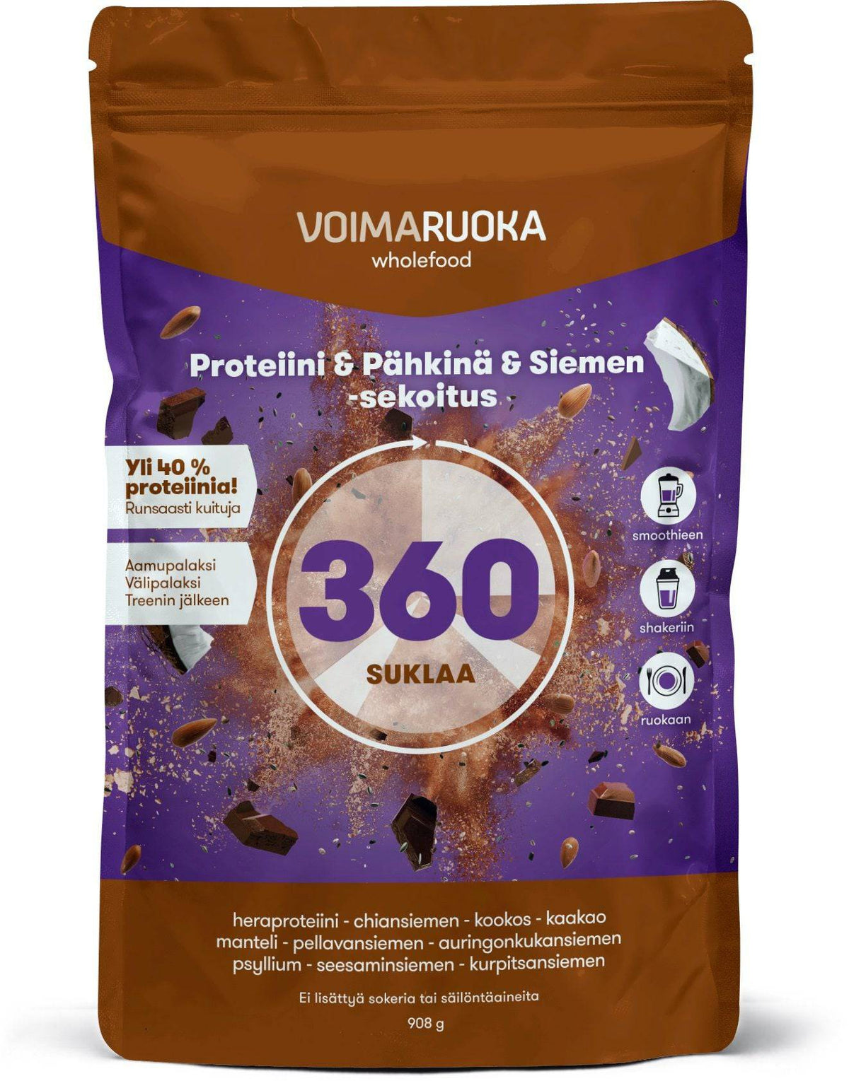 Voimaruoka 360 Wholefood suklaa 908 g - Sinunapteekki.fi