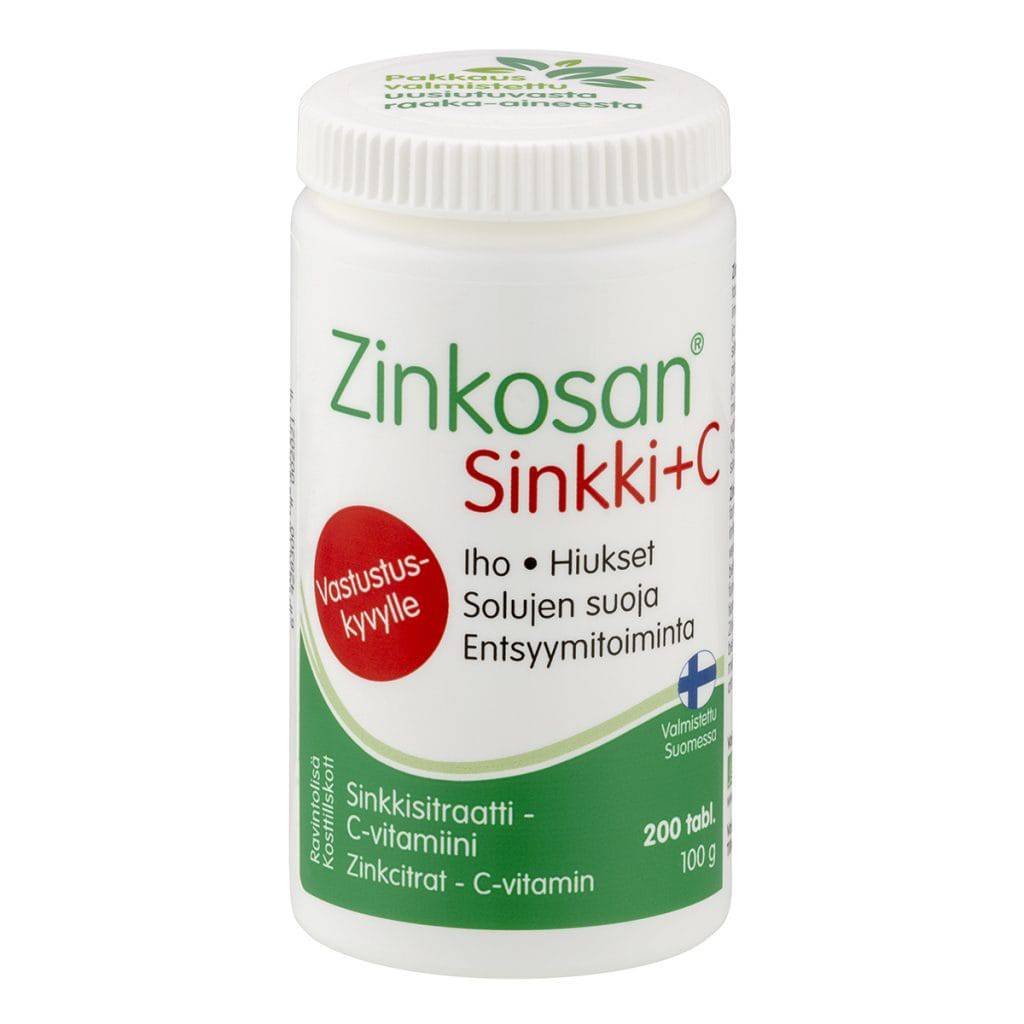 Zinkosan Sinkki + C-vitamiini 200 tabl. - Sinunapteekki.fi