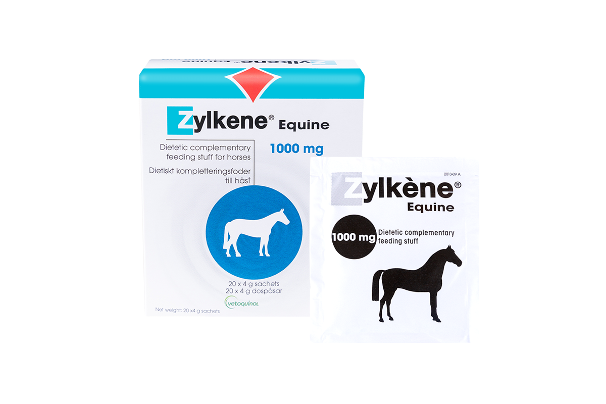 Zylkene Equine 1000 mg (Alfa-kasotsepiini) - täydennysrehu hevoselle 20 x 4 g annospussia - Päiväys 10/2024