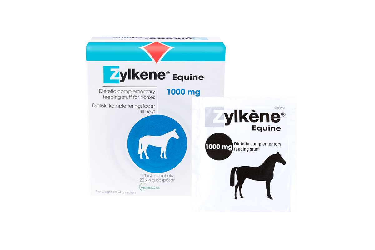 Zylkene Equine 1000 mg (Alfa-kasotsepiini) - täydennysrehu hevoselle 20 x 4 g annospussia - Päiväys 10/2024