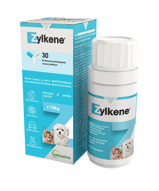 Zylkene - Kissoille ja alle 10 kg koirille 30 kaps. - Sinunapteekki.fi
