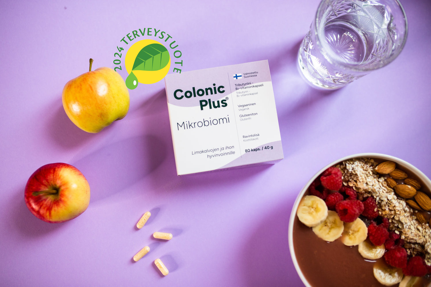 Vuoden 2024 terveystuote: Colonic Plus Mikrobiomi - ensimmäinen postbiootti-valmiste Suomessa