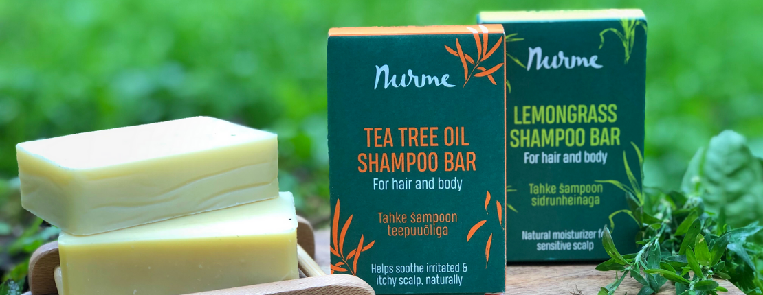 Ekologiset Nurmen Palasaippuat ja -Shampoot mukaan mökille tai matkalle.