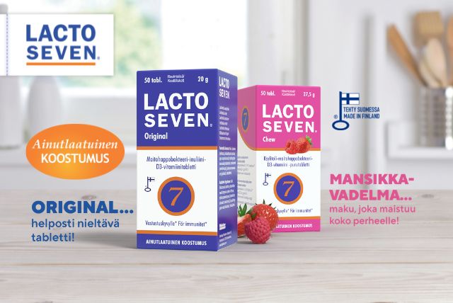 Kotimaiset Lacto Seven -maitohappobakteerit jokaiseen päivään