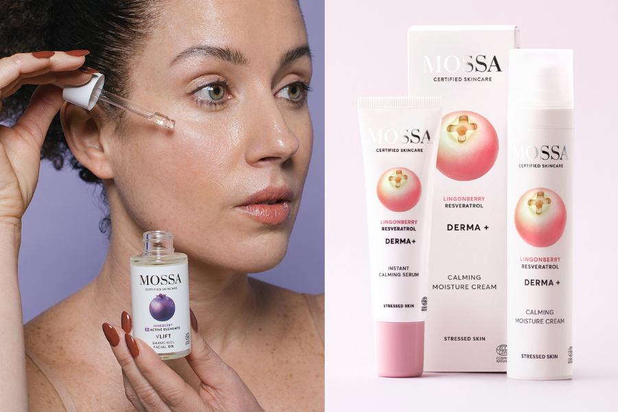 Kosteuttava ja kiinteyttävä ihonhoitorutiini herkälle iholle Mossan tuotteilla