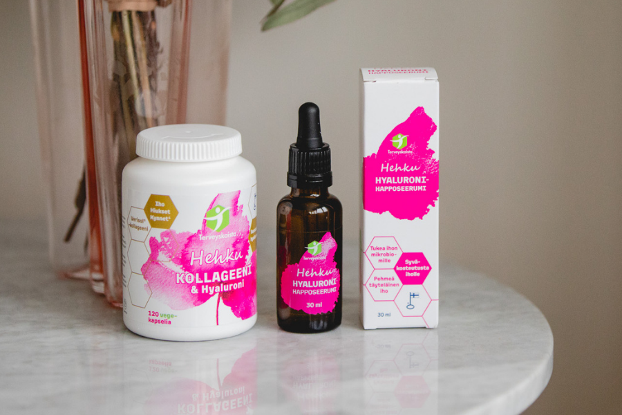 Terveyskaistan Hehku-tuotteiden yhteiskäytöllä saat parhaat tulokset ihollesi