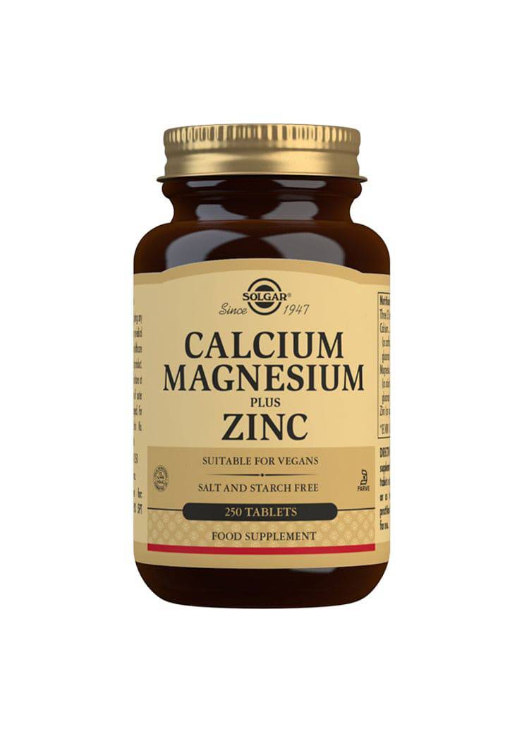 Solgar Calcium-Magnesium Plus-Zinc -mineraali/hivenainevalmiste 250 tabl. - Sinunapteekki.fi