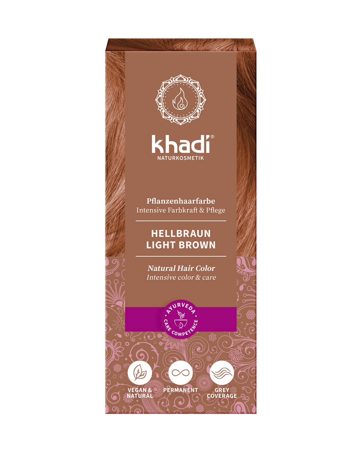 Khadi Jauhemainen Kasvihiusväri - Light Brown 100 g