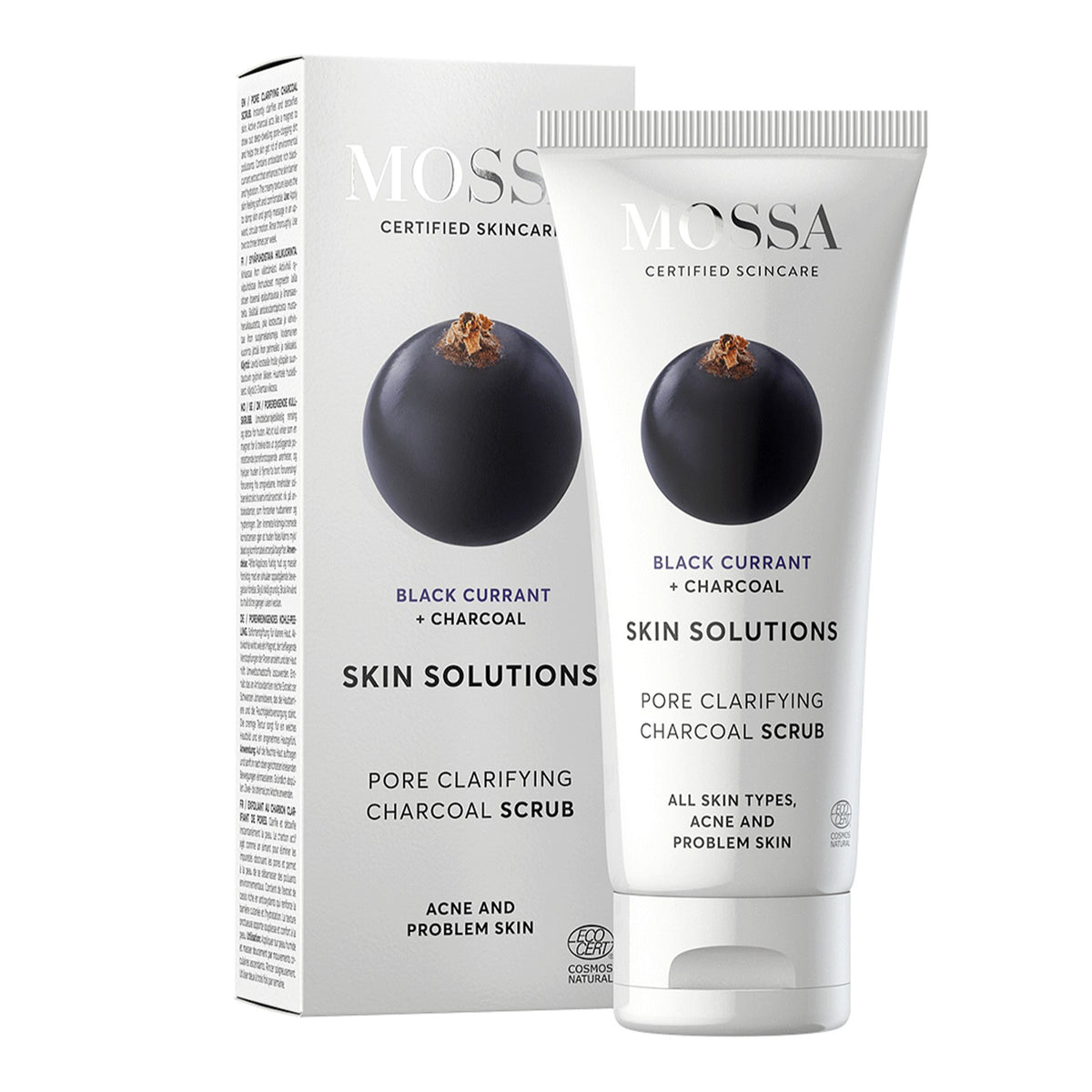 Mossa Skin Solutions Exfoliation 60 ml - syväpuhdistava hiilikuorinta Mustaherukka