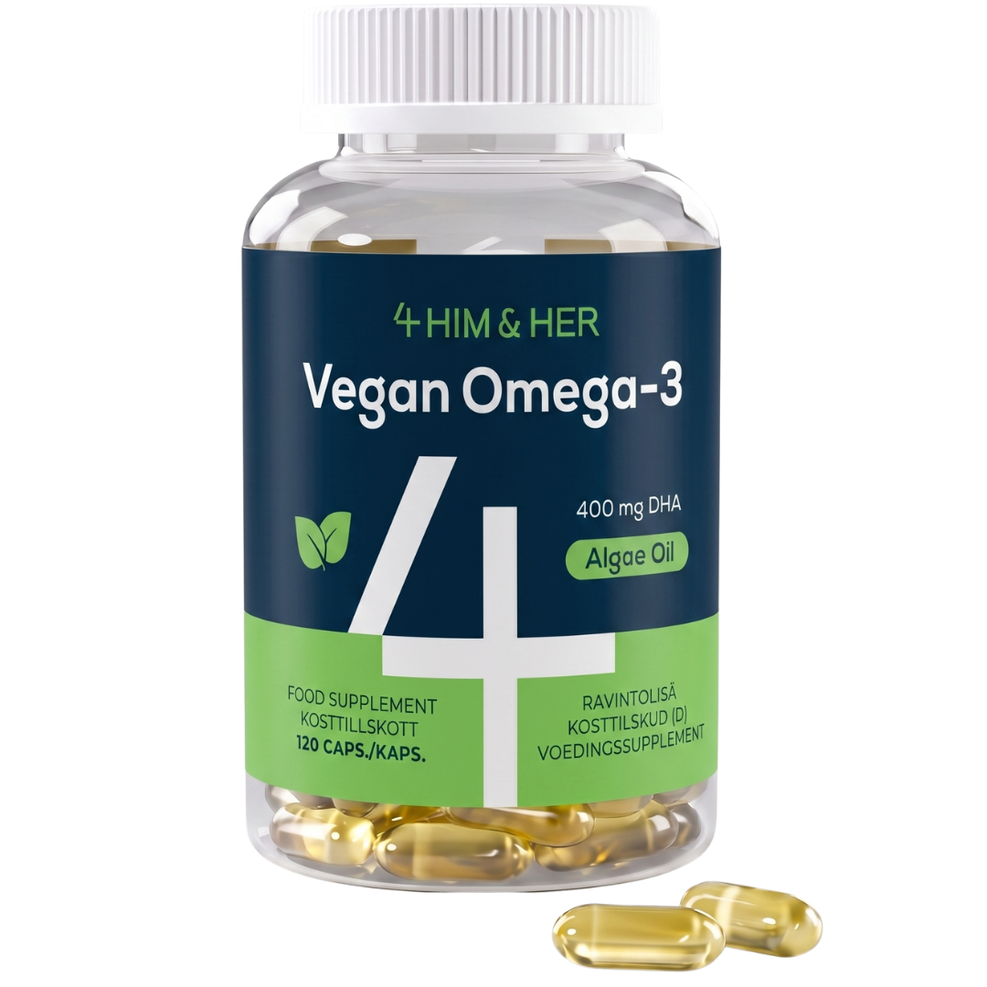 4 HIM & HER Vegaaninen Omega-3 120 kaps.