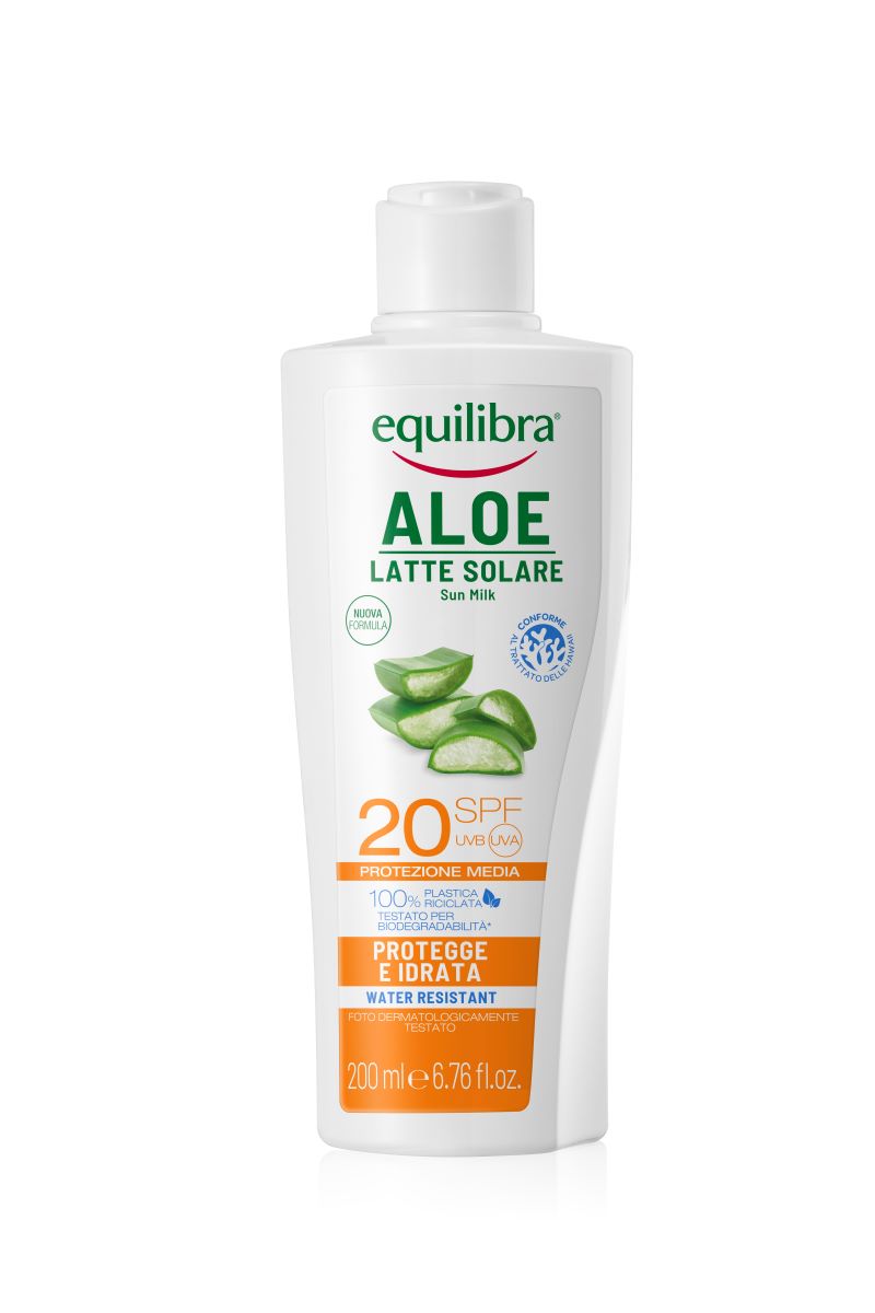 Equilibra Aloe Latte Solare Sun Milk SPF20 - aurinkovoide 200 ml