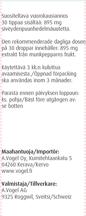 A.Vogel Hormone Balance - siveydenpuunhedelmäuute 50 ml - erä