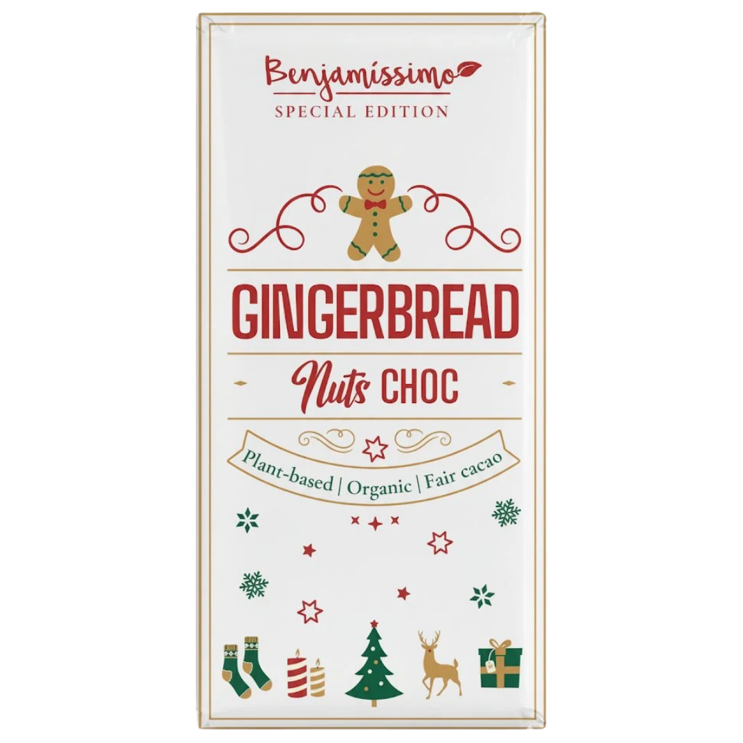 Benjamissimo Gingerbread - Piparkakku & pähkinä suklaa 60 g, sinunapteekki.fi