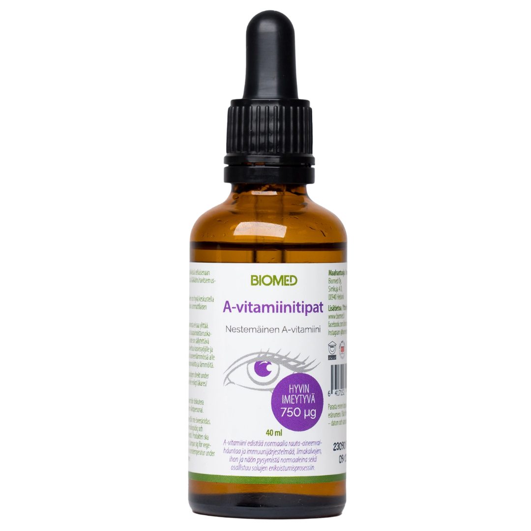 Biomed A-vitamiinitipat - Nestemäinen A-vitamiini 40 ml