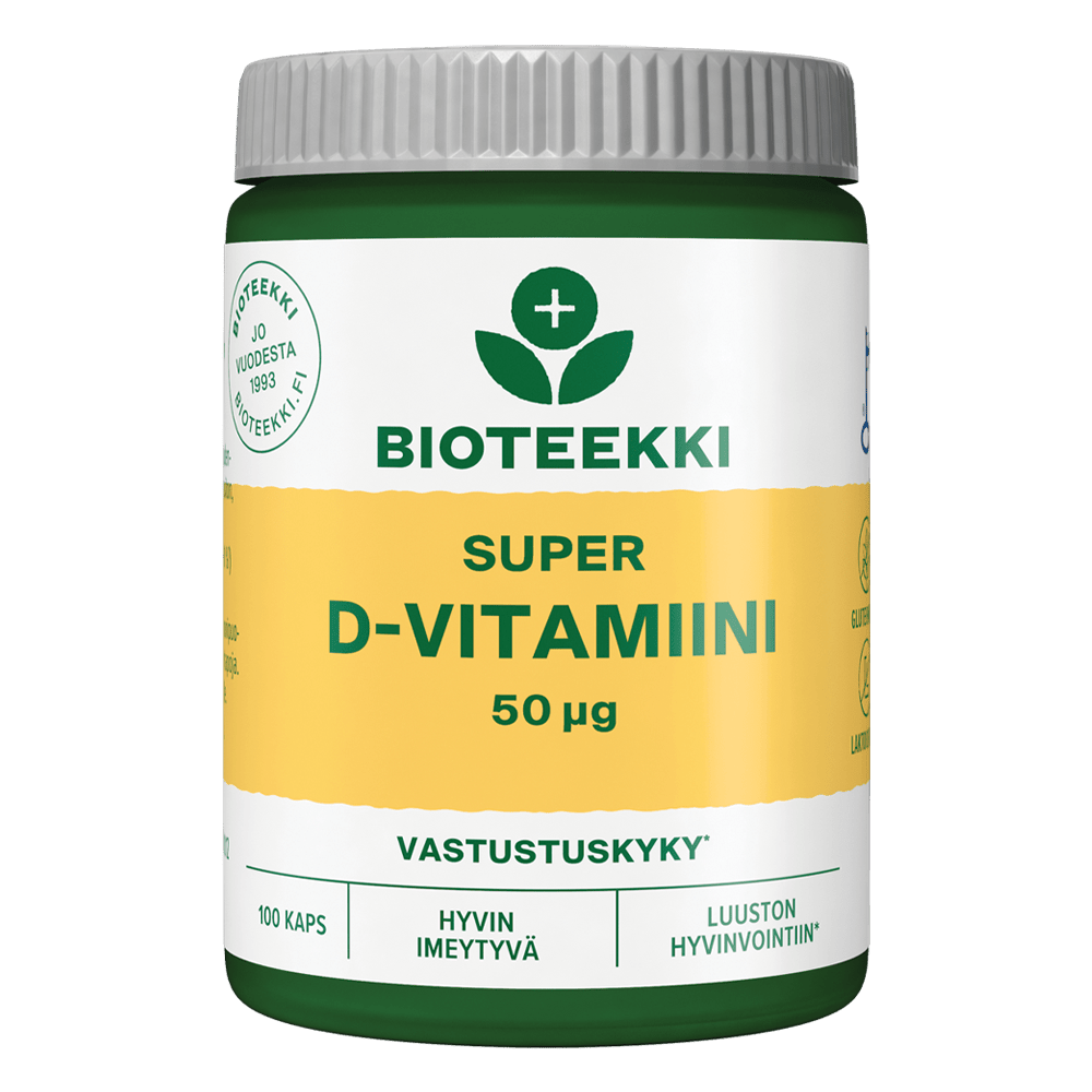 Bioteekki Super D-vitamiini 50 µg 100 kaps.