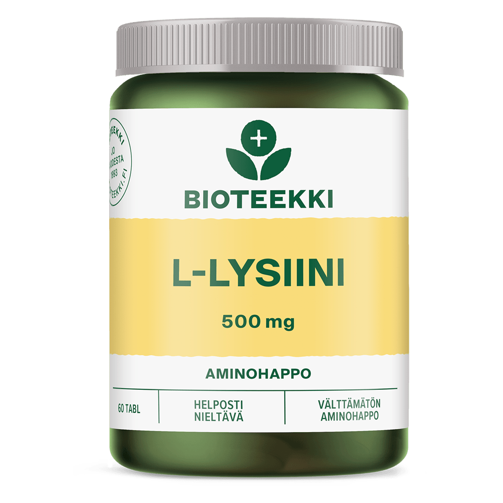 Bioteekki L-Lysiini 500 mg 60 tabl.