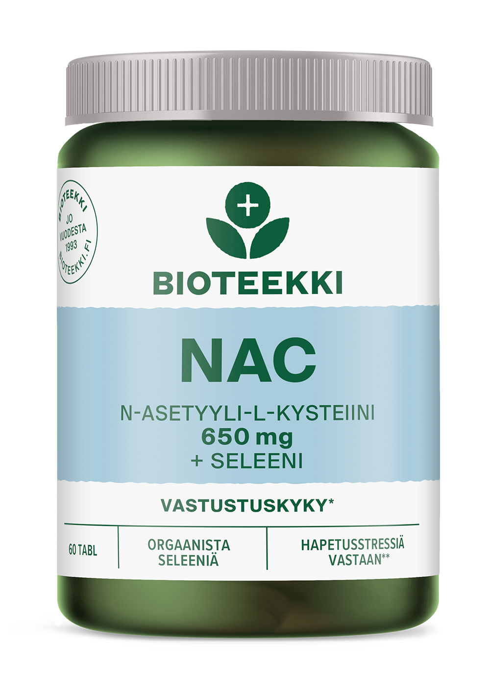 Bioteekki NAC 650 mg + Seleeni 60 tabl.