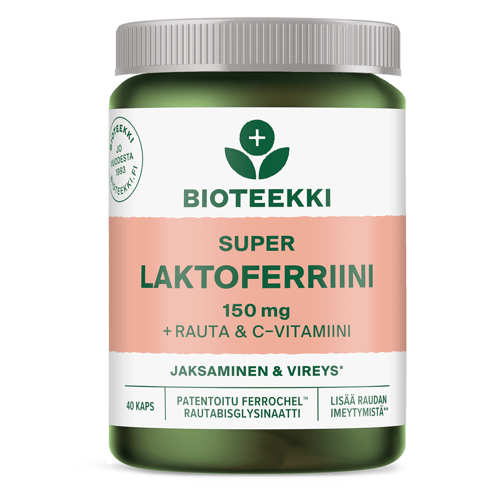 Bioteekki Super Laktoferriini 150 mg + Rauta & C 40 kaps.