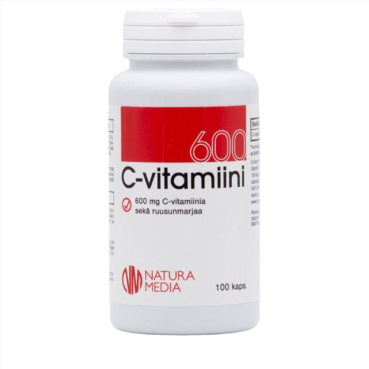 Natura Media Ruusunmarja C-vitamiini 600 mg 100 kaps.