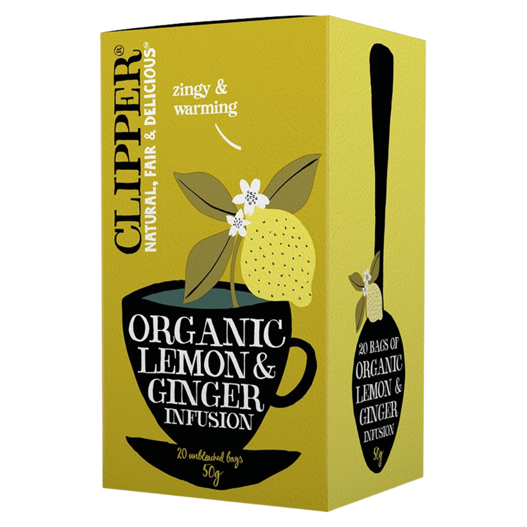 Clipper sitruuna ja inkivääri teehauduke, 20 pussia