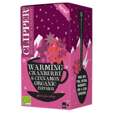 Clipper Warming Cranberry & Cinnamon 20 pss, karpalo-kaneli yrttihauduke, sinunapteekki.fi